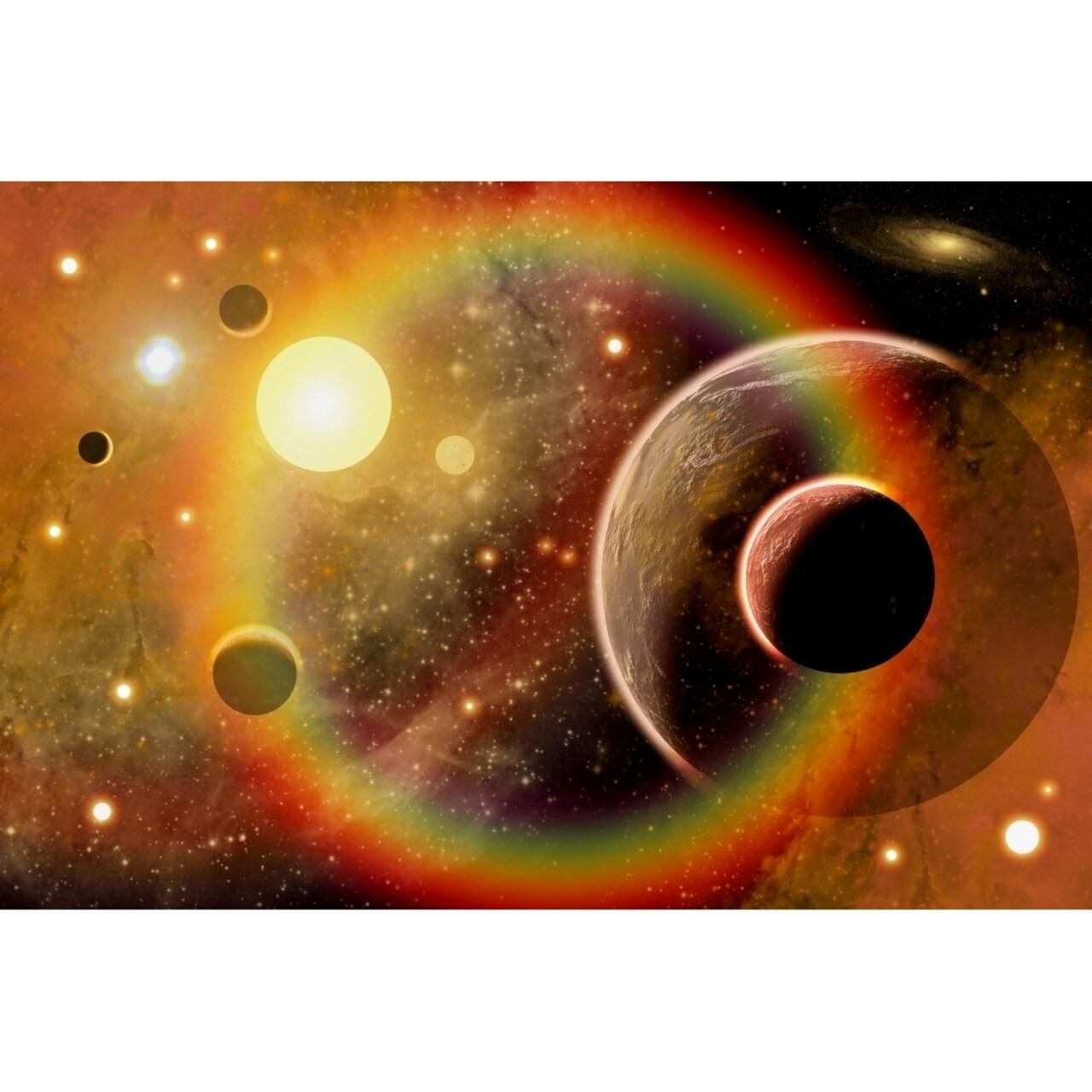 A Planetary System In The Outer Limits Of A Distant Nebula Poster Print (8 X 10)